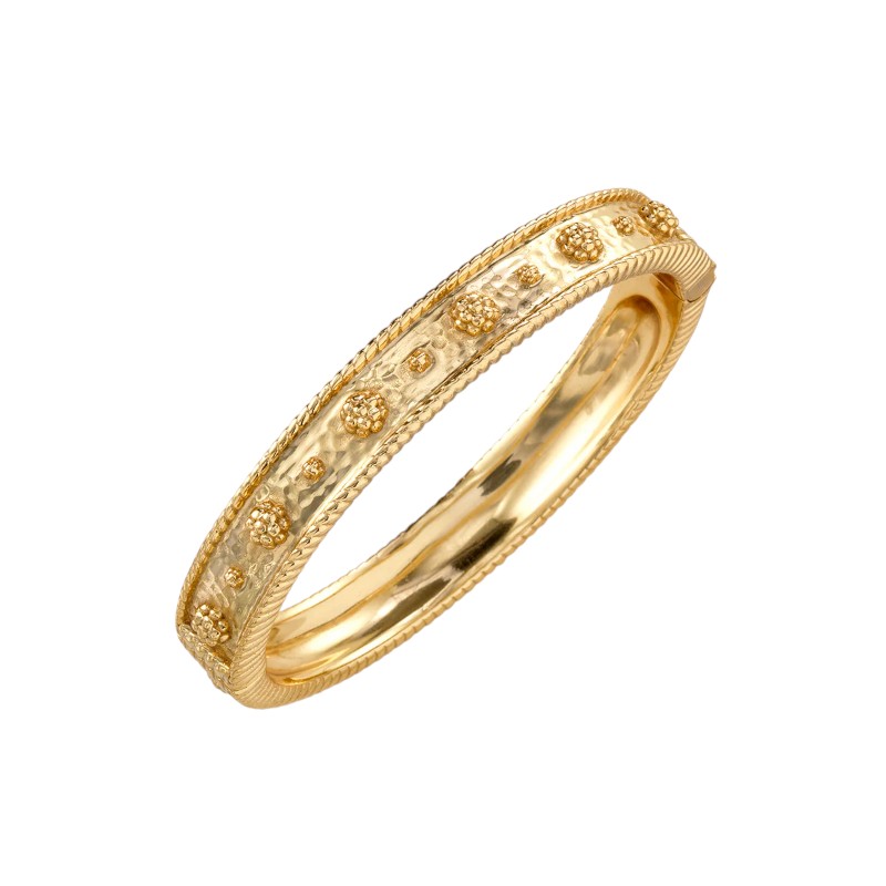 Capucine De Wulf Berry Classic Hinged Bangle, Yellow Gold Plated