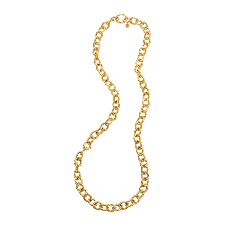 Capucine De Wulf Victoria Small Chain Necklace in Yellow Gold Plate, 32