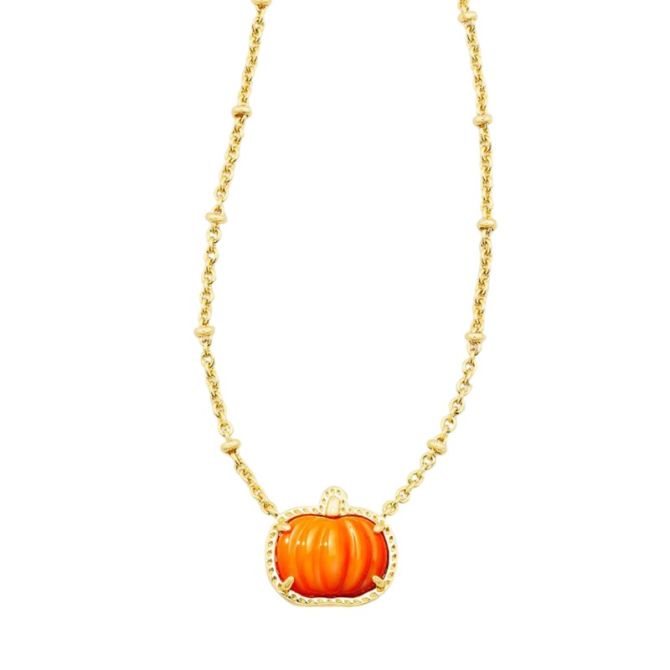 Kendra Scott Pumpkin Necklace in Yellow Gold Tone