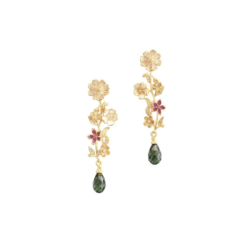 Anabel Aram Wildflowers Stone Drop Earrings