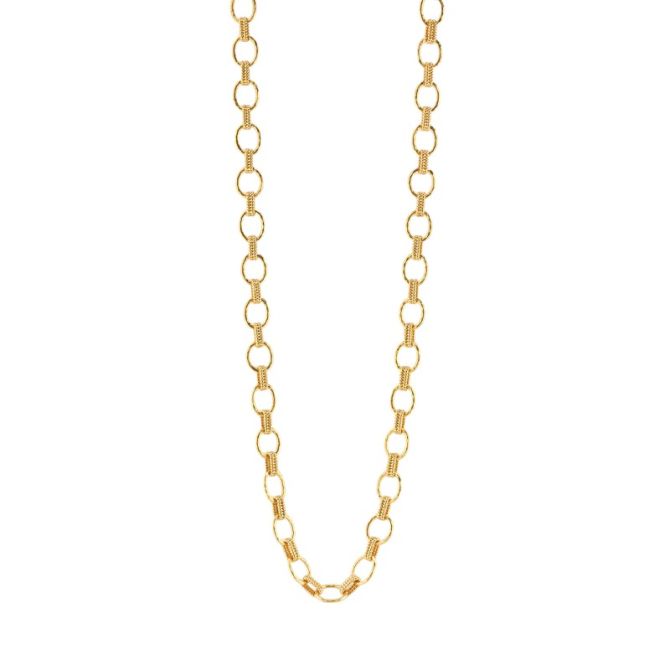 Capucine De Wulf Cleopatra Small Link Necklace in Yellow Gold Plate, 32"
