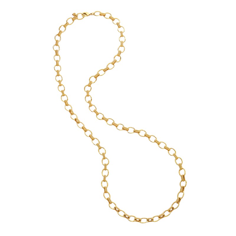 Capucine De Wulf Cleopatra Small Link Necklace in Yellow Gold Plate, 32