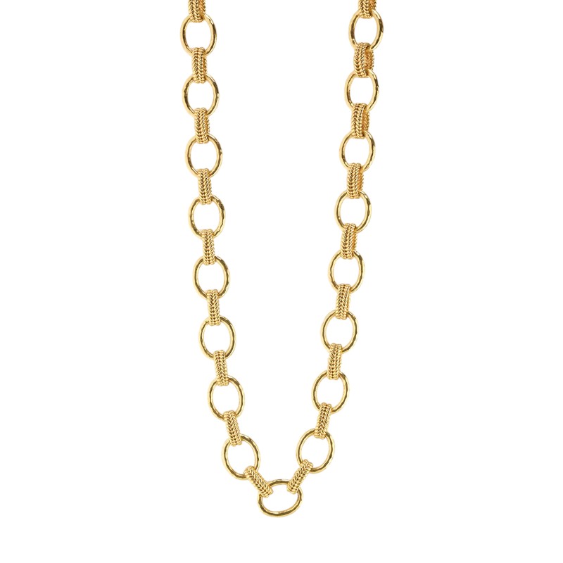 Capucine De Wulf Cleopatra Regal Link Necklace in Yellow Gold Plate, 32