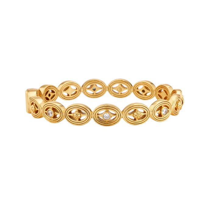 Capucine De Wulf Monique Hinged Bangle, Clear Cubic Zirconia