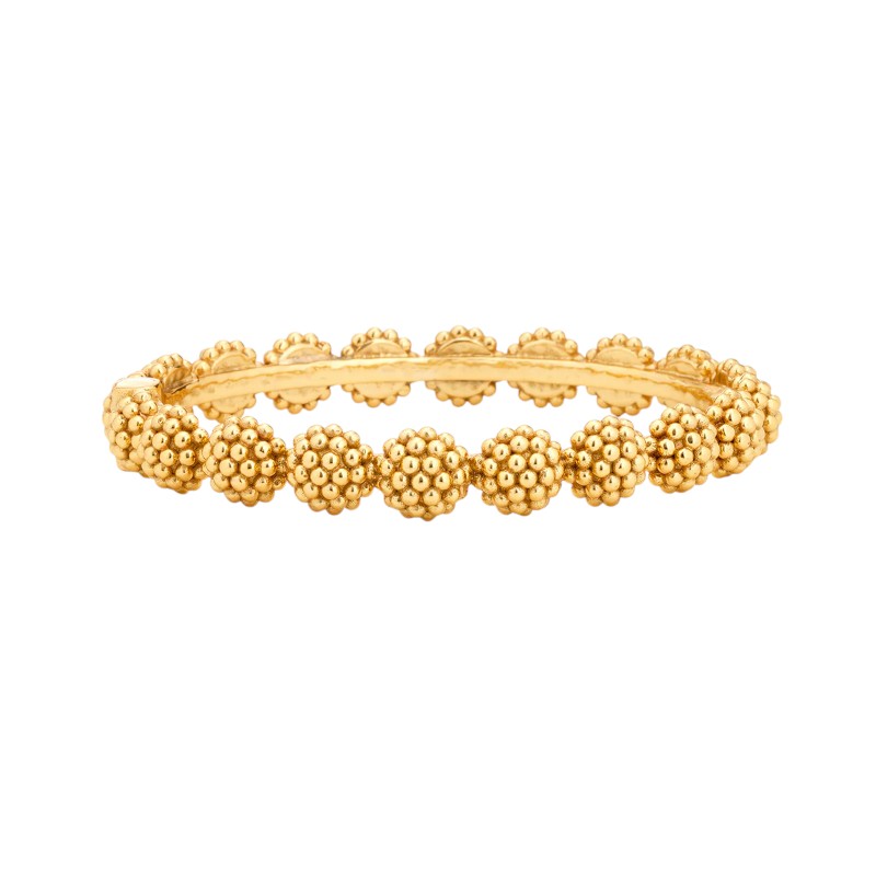 Capucine De Wulf Berry Eternity Hinged Bangle in Yellow Gold Plate, S/M