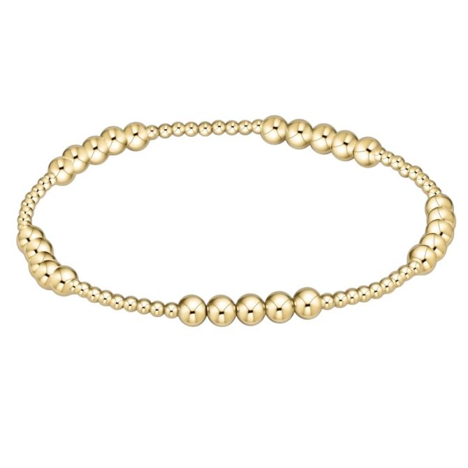 Enewton Design Classic Yellow Gold Blissful Pattern Beaded Bracelet, 2mm and 4mm