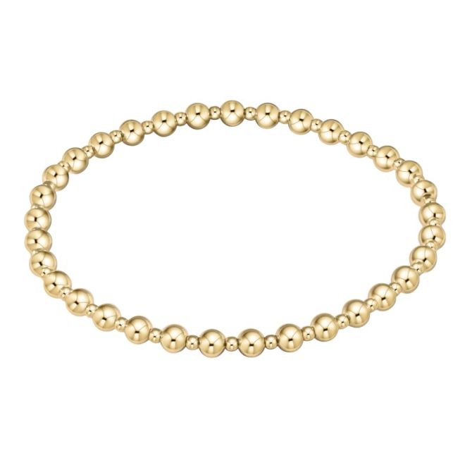 Enewton Design Classic Yellow Gold Grateful Pattern Beaded Bracelet, 2mm and 4mm
