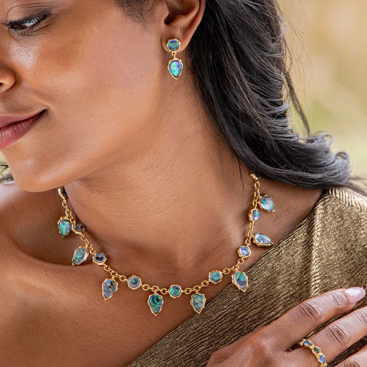 Capucine De Wulf Aurora Necklace in Abalone, 16