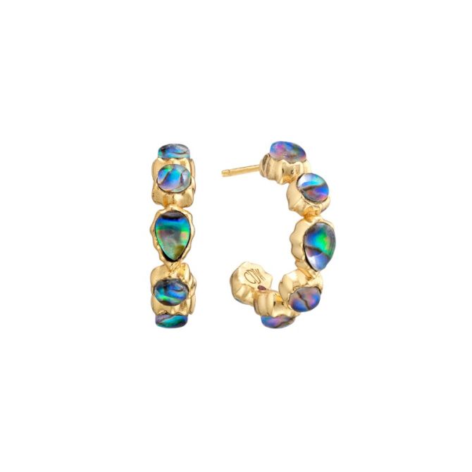 Capucine De Wulf Aurora Small Hoop Earrings, Abalone