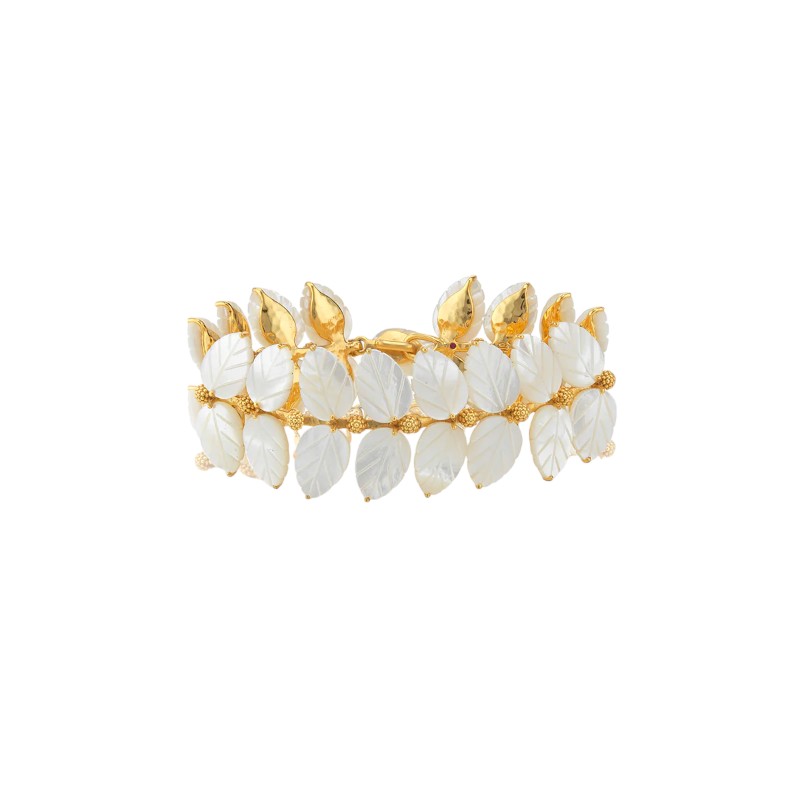 Capucine De Wulf Mermaid Garden Vine Bracelet in Mother of Pearl, 7