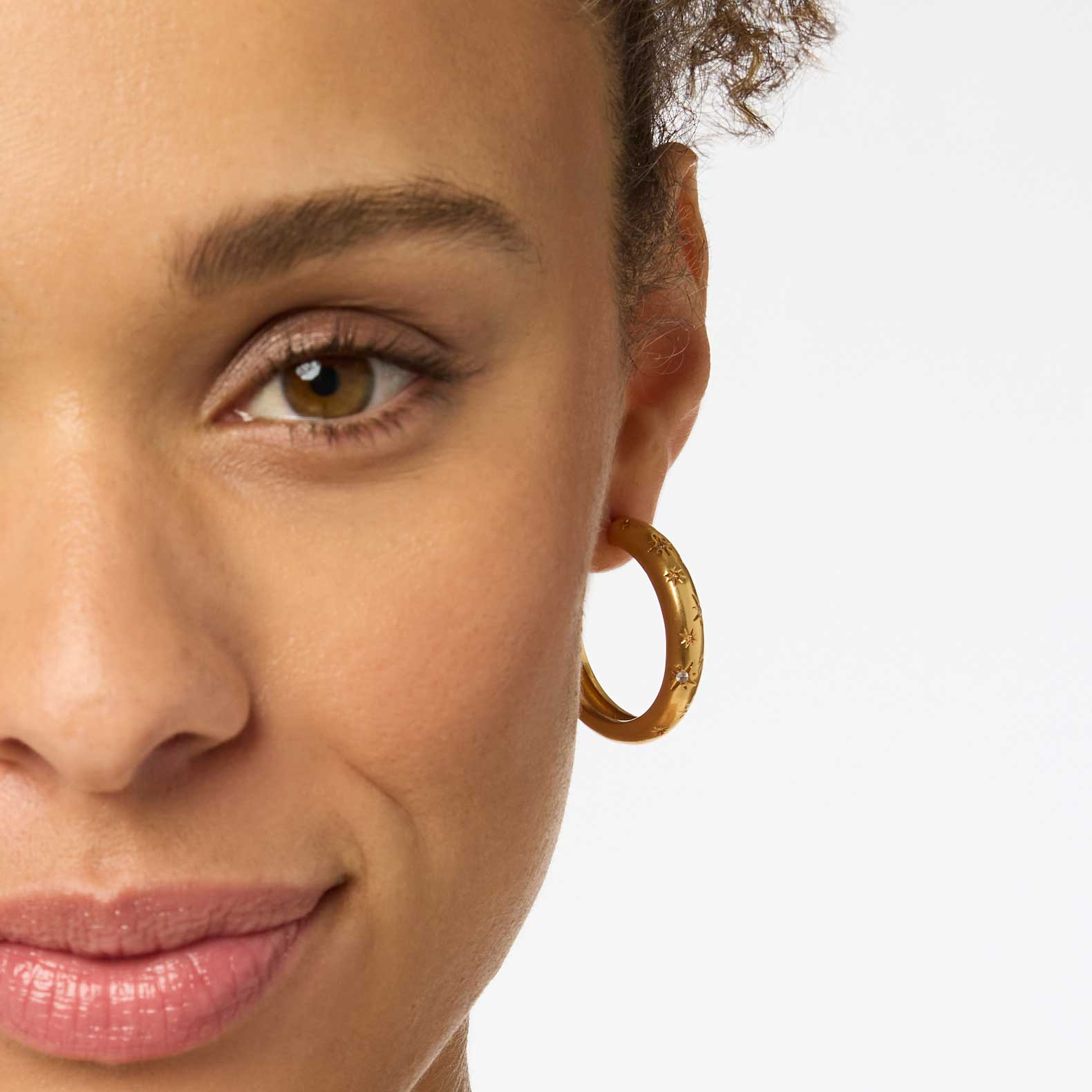 Julie Vos Luna Cubic Zirconia Stone Hoop Earrings, Medium