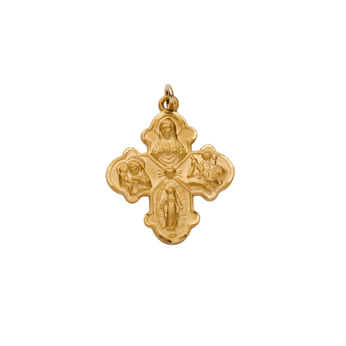 &Livy Large 4 Way Cross Charm, Yellow Gold Plated