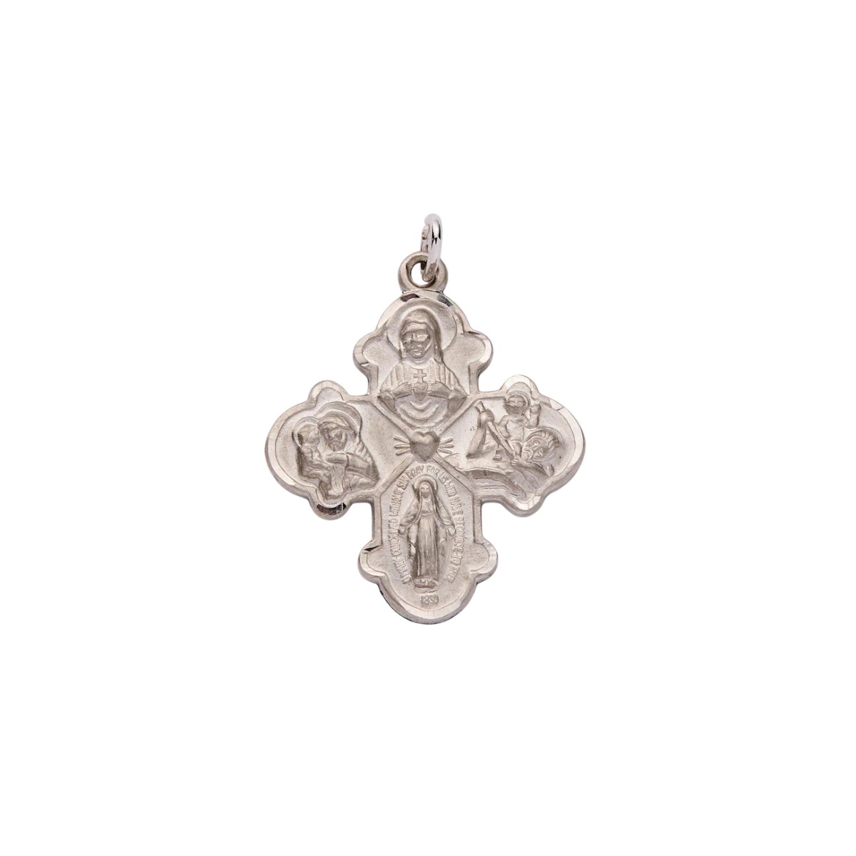 &Livy Large 4 Way Cross Charm, Silver
