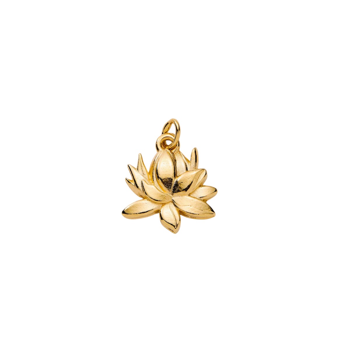 &Livy Lotus Blossom Charm, Yellow Gold Plate