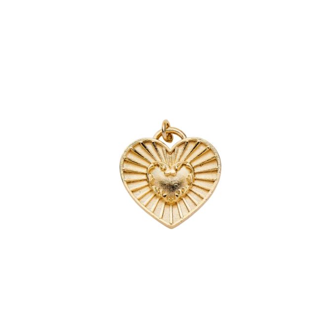 &Livy Heart Love Charm, Yellow Gold Plated