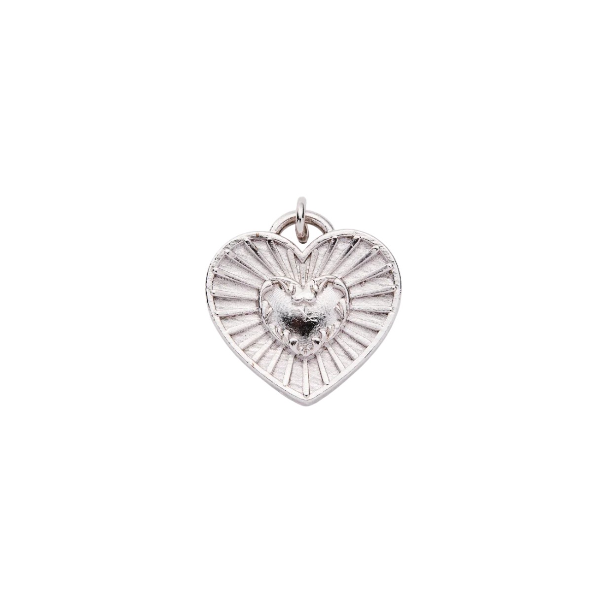 &Livy Heart Love Charm, Silver