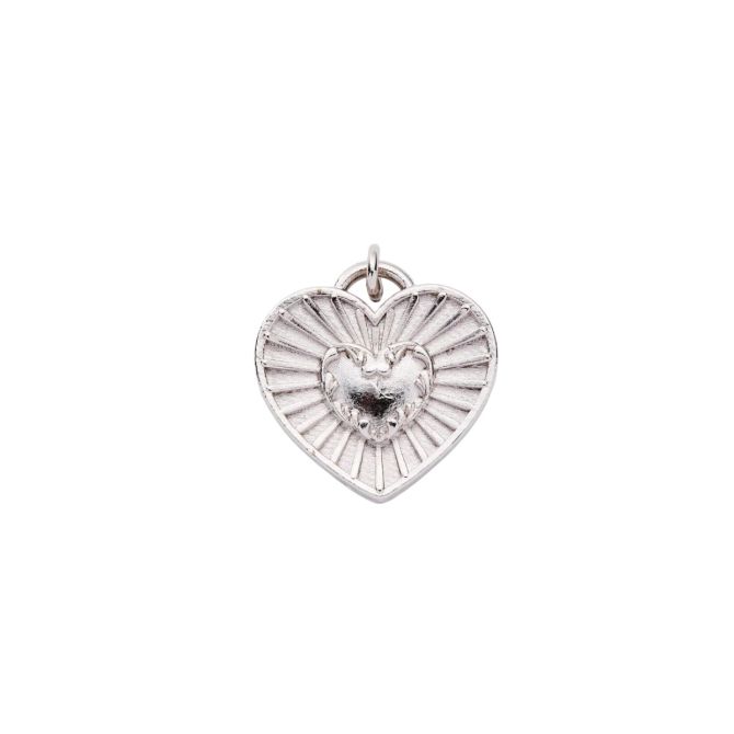 &Livy Heart Love Charm, Silver