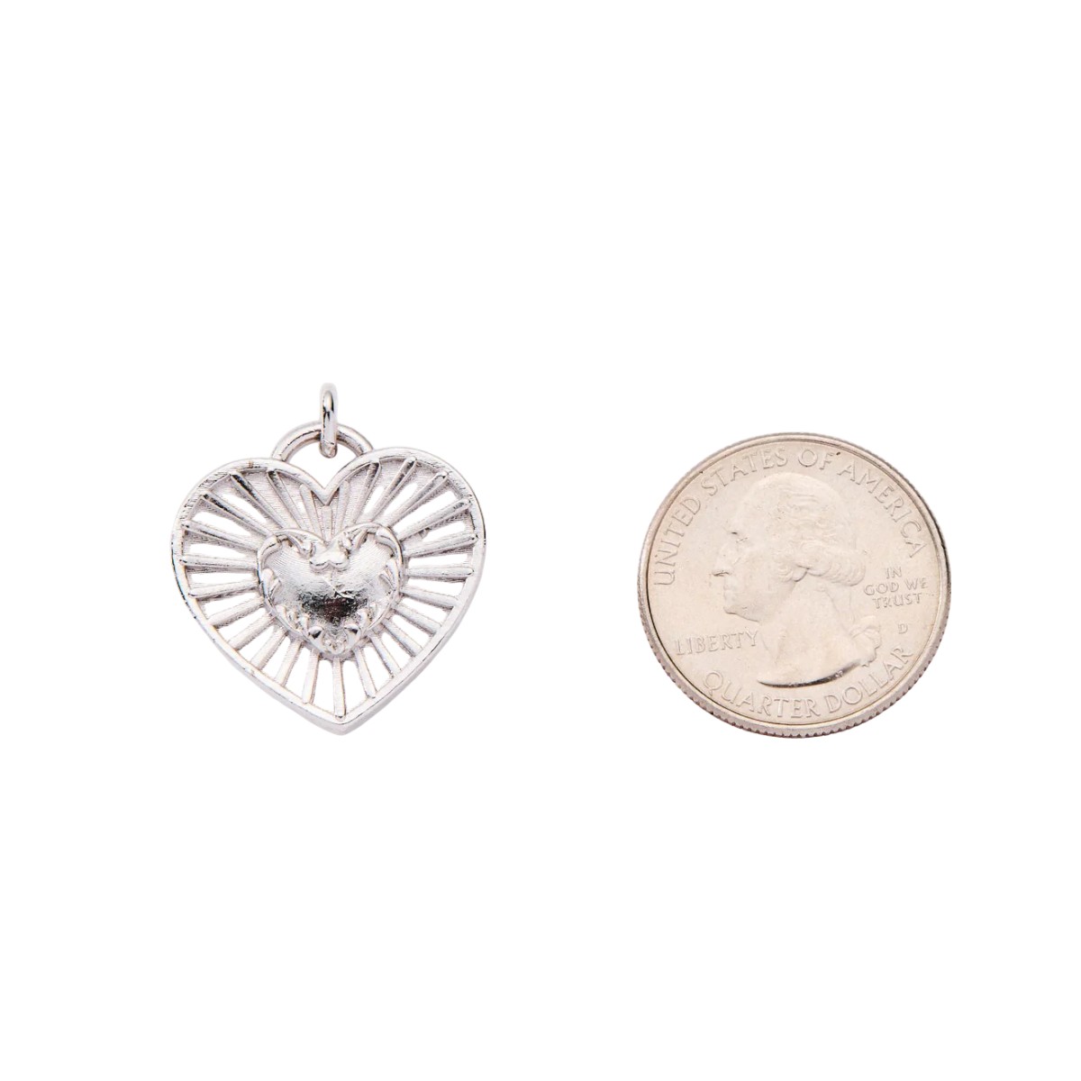 &Livy Heart Love Charm, Silver