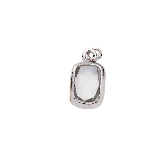 &Livy Silver Birthstone Charm, April