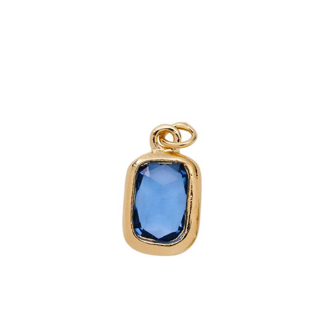 &Livy Yellow Gold Plated Birthstone Charm, September
