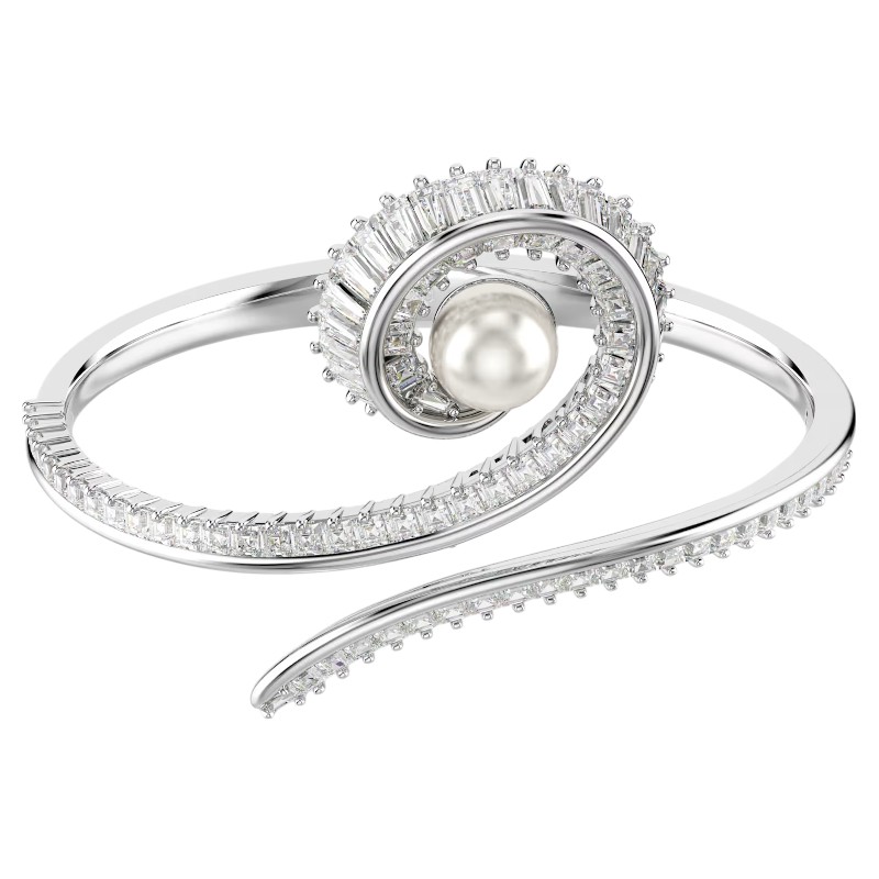 Swarovski Ariana Grande Collection Crystal Pearl Baguette Cut Bangle, Large