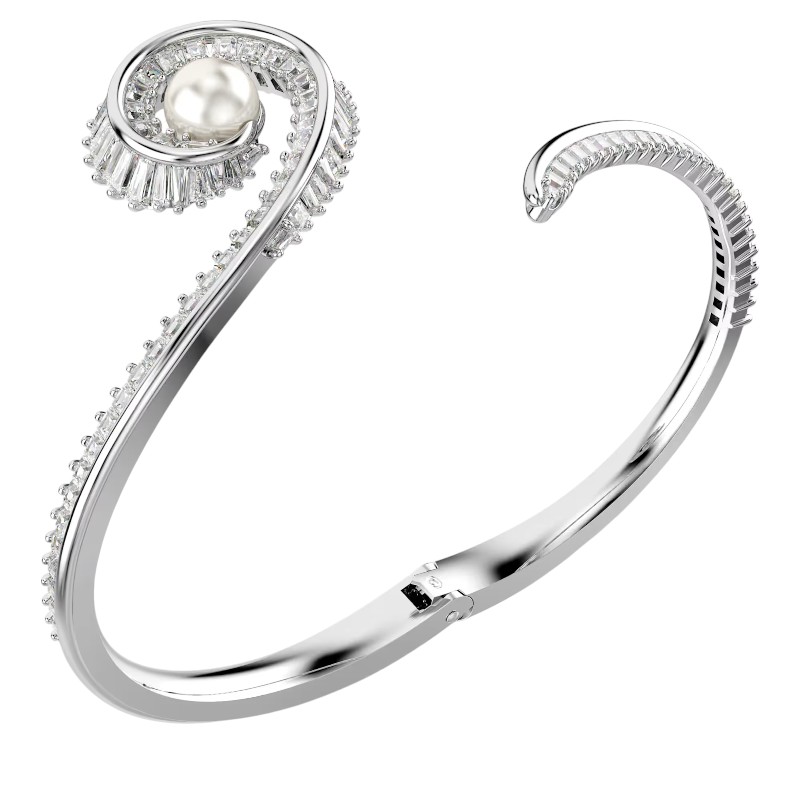 Swarovski Ariana Grande Collection Crystal Pearl Baguette Cut Bangle, Large