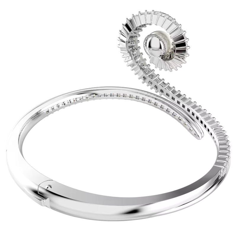 Swarovski Ariana Grande Collection Crystal Pearl Baguette Cut Bangle, Large