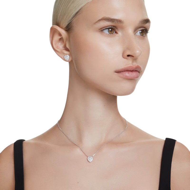 Swarovski Ariana Grande Collection Mixed Cuts Heart Pendant Necklace, White