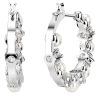 Swarovski Round Cut Matrix Drop Earrings, Crystal Pearl and White Rhodium Plated