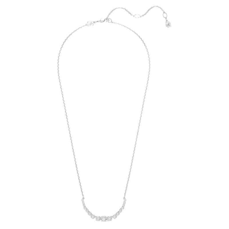 Swarovski Gradient of Round Cuts Matrix Necklace, White and Rhodium Plated