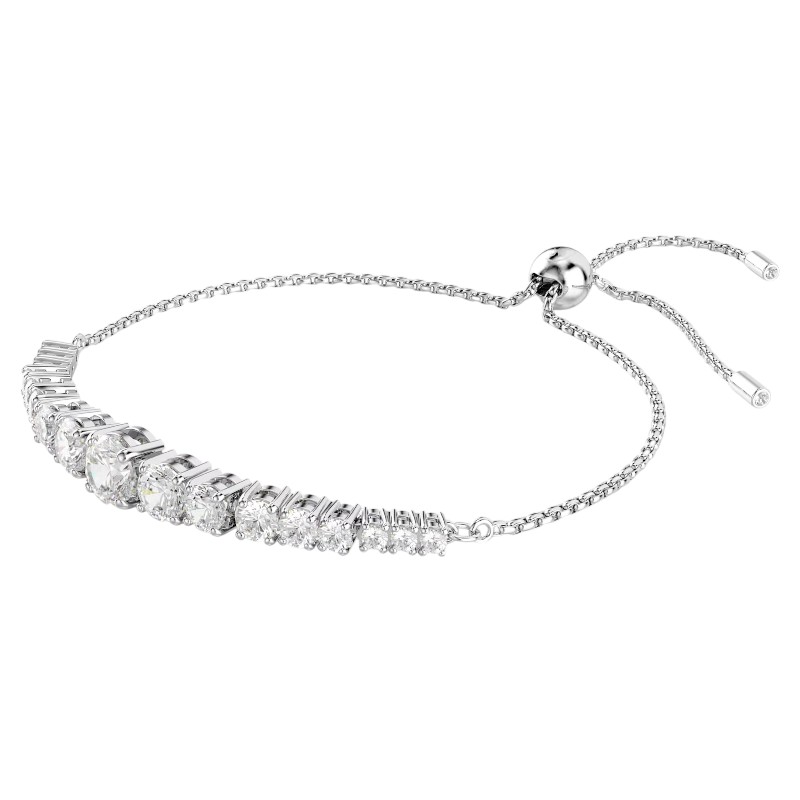 Swarovski Gradient of Round Cuts Matrix Bracelet, White and Rhodium Plated