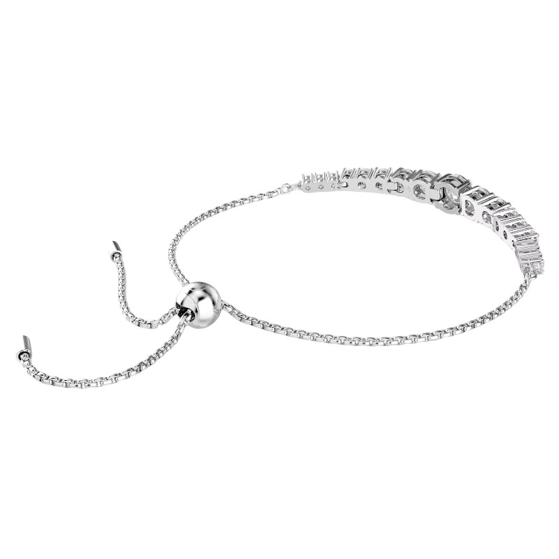 Swarovski Gradient of Round Cuts Matrix Bracelet, White and Rhodium Plated