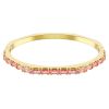 Swarovski Baguette Cut Matrix Large Bangle, Pink and Yellow Gold Tone Plated