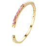 Swarovski Baguette Cut Matrix Large Bangle, Pink and Yellow Gold Tone Plated