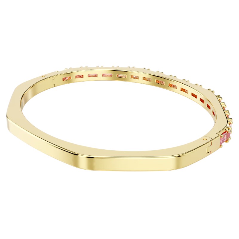 Swarovski Baguette Cut Matrix Large Bangle, Pink and Yellow Gold Tone Plated