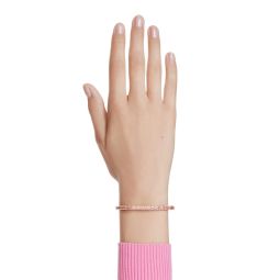 Swarovski Hyperbola Heart Bangle, Pink and Gold Tone Plated