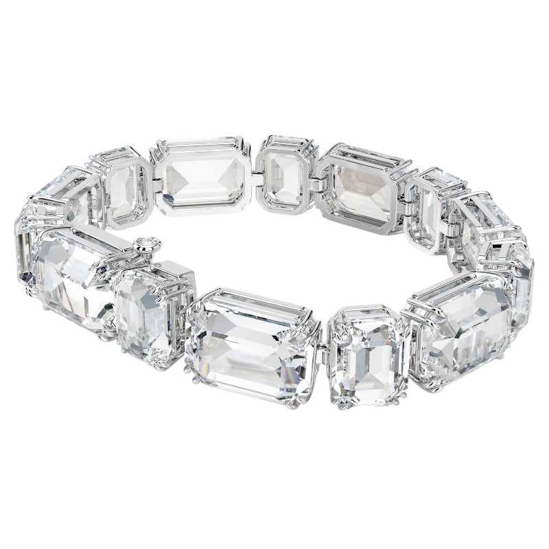 Swarovski Octagon Cut Millenia Tennis Bracelet, White and Rhodium Plated