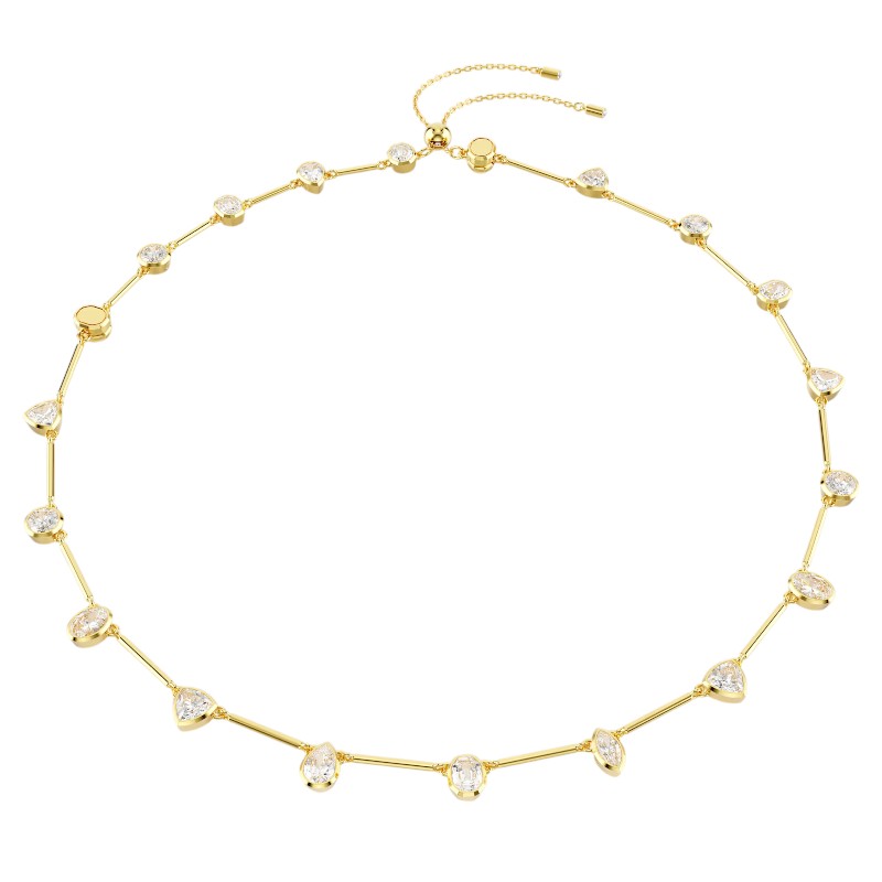 Swarovski Mixed Cuts Imber Tennis Necklace, White and Yellow Gold Tone Plated