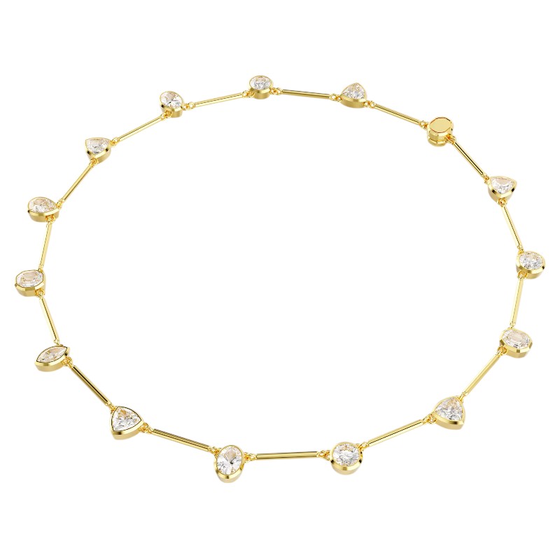 Swarovski Mixed Cuts Imber Tennis Necklace, White and Yellow Gold Tone Plated