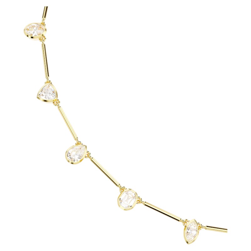 Swarovski Mixed Cuts Imber Tennis Necklace, White and Yellow Gold Tone Plated
