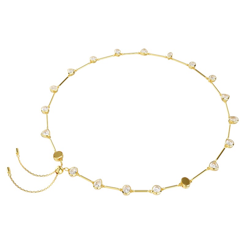 Swarovski Mixed Cuts Imber Tennis Necklace, White and Yellow Gold Tone Plated