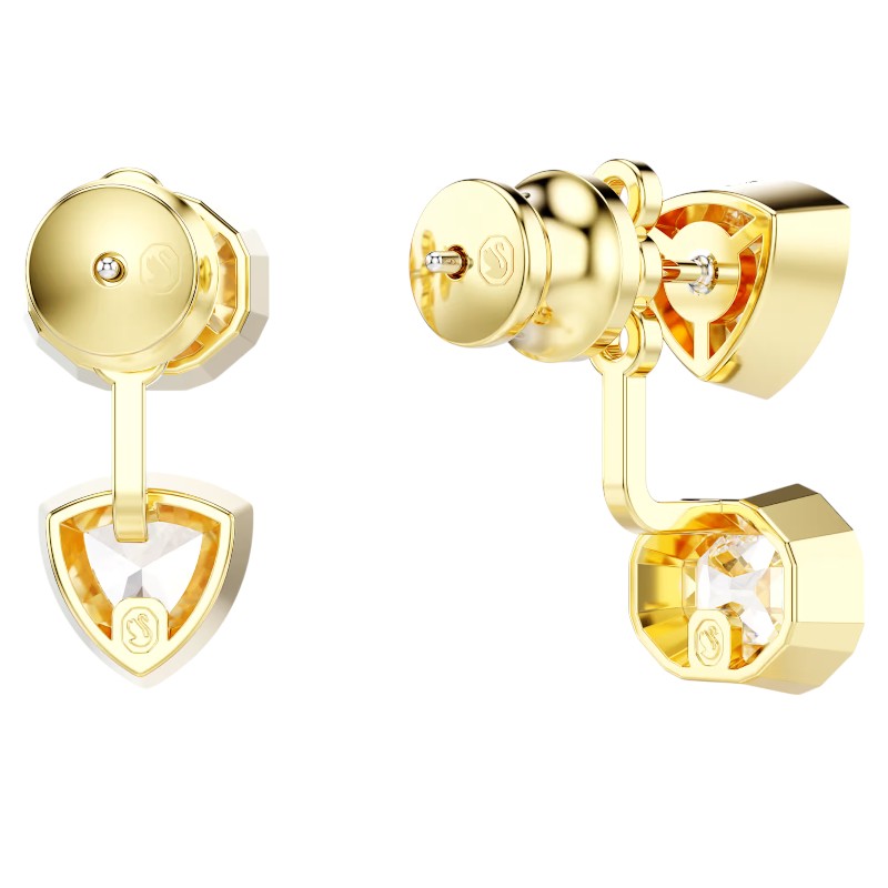 Swarovski Asymmetrical Mixed Cuts Imber Earring Jackets, White and Yellow Gold Tone Plated