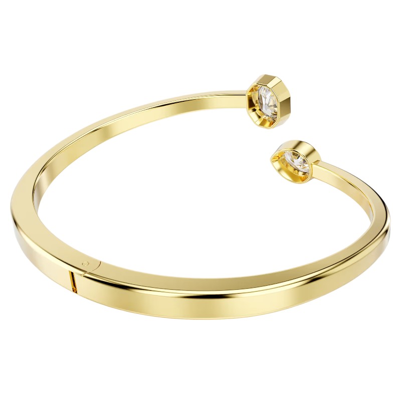 Swarovski Medium Mixed Cuts Imber Bangle, White and Yellow Gold Tone Plated