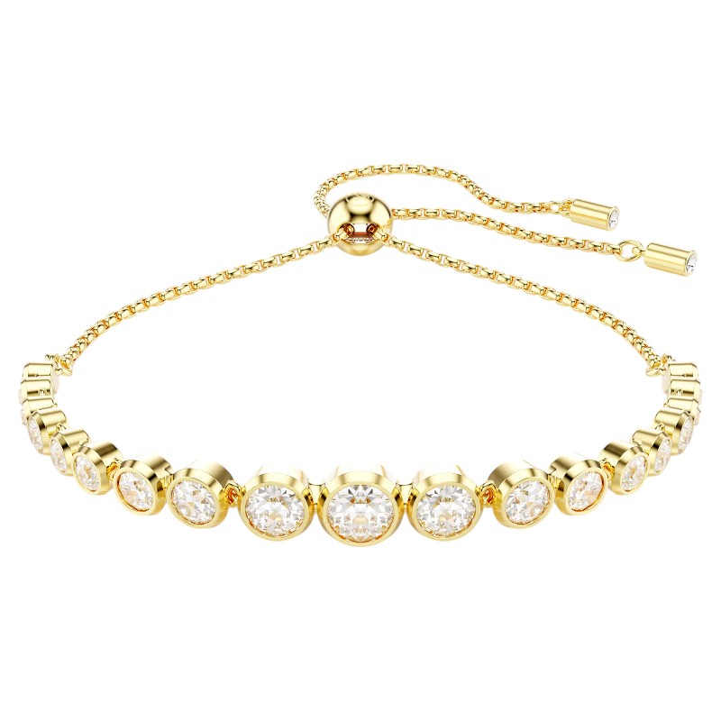 Swarovski Mixed Round Cuts Imber Tennis Bracelet, White and Yellow Gold Plated