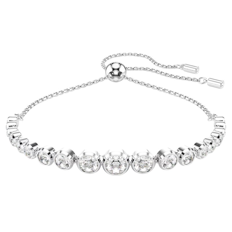 Swarovski Mixed Round Cuts Imber Tennis Bracelet, White and Rhodium Plated