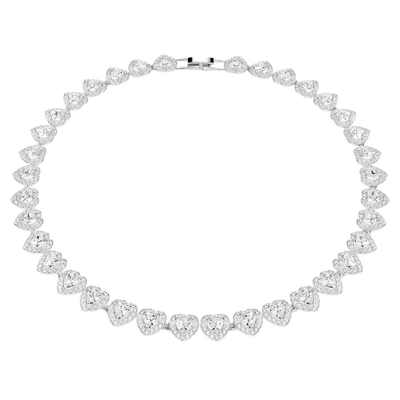 Swarovski Ariana Grande Collection Mixed Cuts Heart Tennis Necklace, White