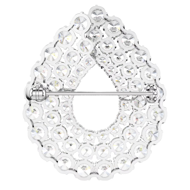 Swarovski Matrix Round Cut Brooch, White