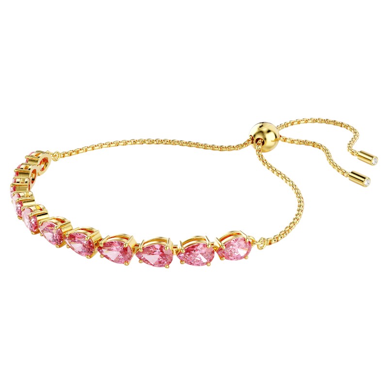 Swarovski Pear Cut Matrix Bracelet, Pink and Gold Tone Plated