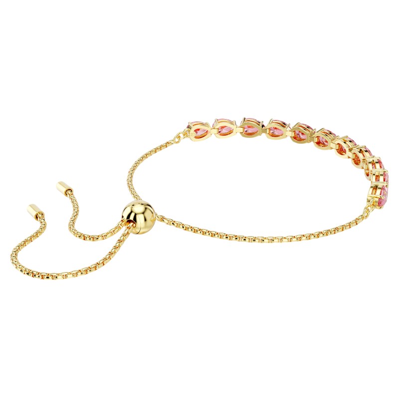 Swarovski Pear Cut Matrix Bracelet, Pink and Gold Tone Plated