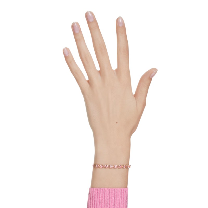 Swarovski Pear Cut Matrix Bracelet, Pink and Gold Tone Plated